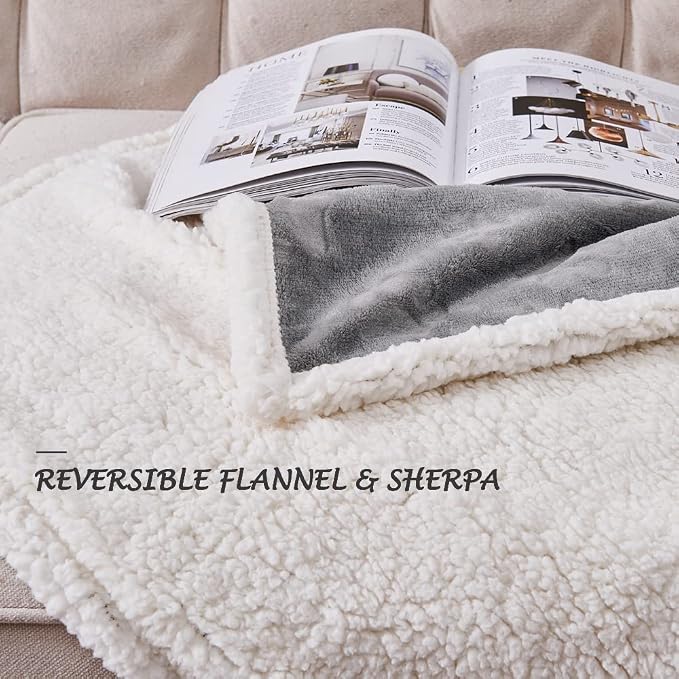 Dog Blankets for Small Dogs - Waterproof Cat Blanket Washable - Sherpa Fleece Puppy Blanket, Soft Plush Reversible Throw Protector for Bed Couch Car Sofa, 30"X40", Grey