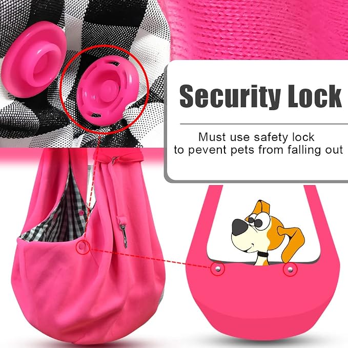 Tomkas Dog Cat Carrier Sling Classic Pocket & Classic Strap(M,Rose red)