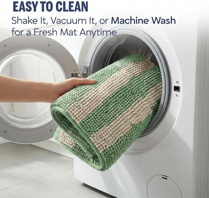 Muddy Mat® Super Absorbent Loop-Thread Chenille Dog Door Mat for Muddy Paws – Non-Slip, Machine Washable Indoor Entry Rug, Quick-Dry Pet Mat for Entryway – Fresh Meadow 19"x30"