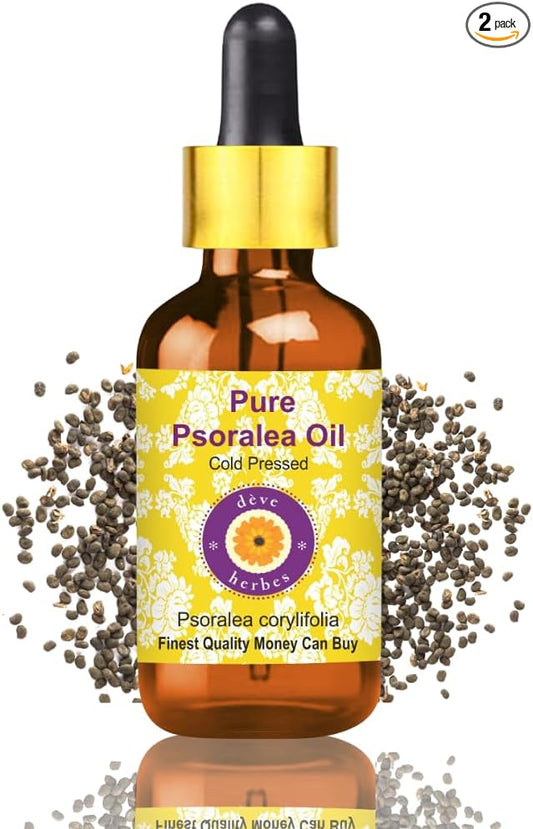 dève herbes Pure Psoralea Oil (Psoralea corylifolia) with Glass Dropper Cold Pressed 15ml (0.50 oz)