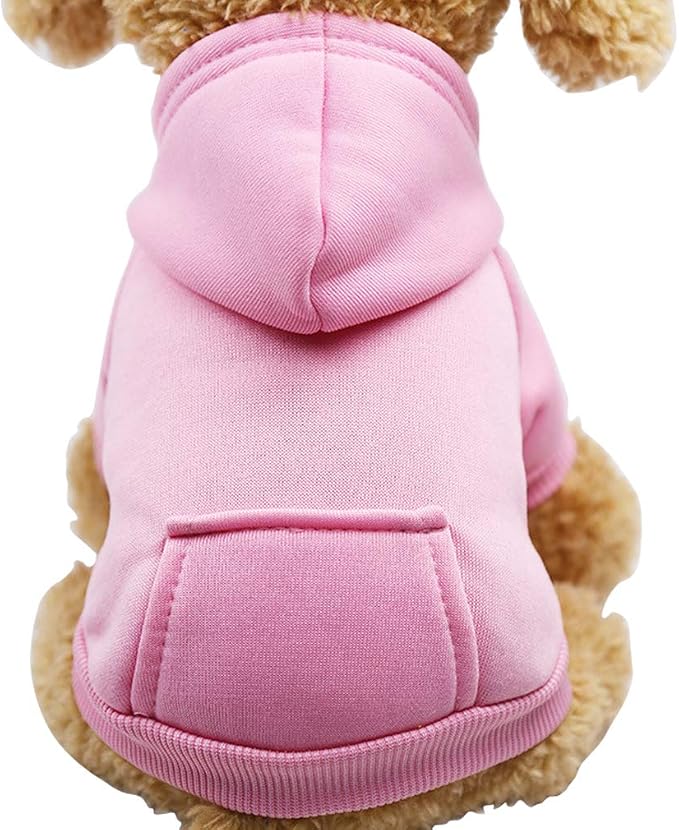 Soft Dog Hoodies for Small Dogs, Warm Fleece Puppy Clothes with Pocket | Jecikelon cold weather coat, cute puppy costume, breathable sweatshirt for dogs girl & boy, machine washable, easy on & off