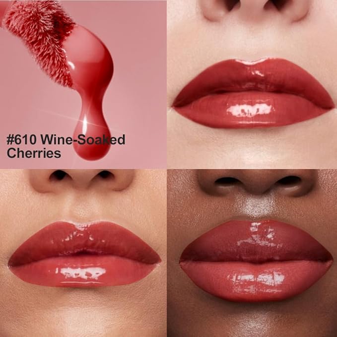 Mirror Shine Lip Gloss, Hydrating Airy Lip Tint, Lightweight Water-Gloss Finish, Moisturizing Crystal Film Lip Glaze, Clear Non-Sticky, Juicy Hydration for Plump, Non-Drying Lips-610#