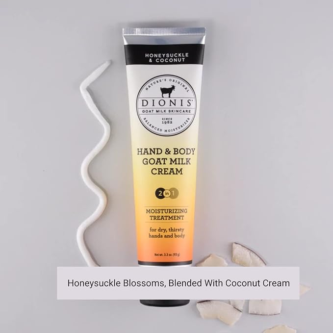 Dionis Goat Milk Hand & Body Cream Honeysuckle & Coconut 3.3oz (Pack of 1)