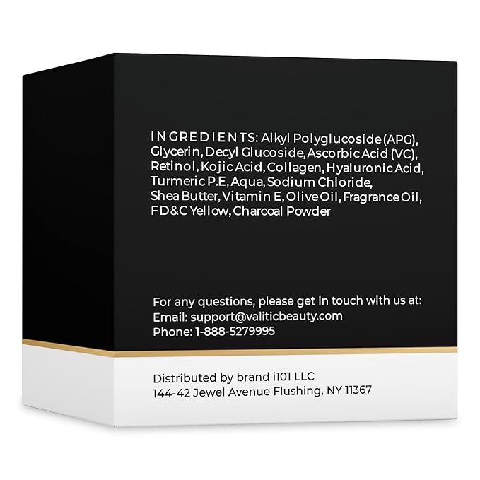 VALITIC Charcoal Kojic Acid Turmeric Black Soap Bar Dark Spot Remover for Body or Face Wash - 2 Pack and Holder