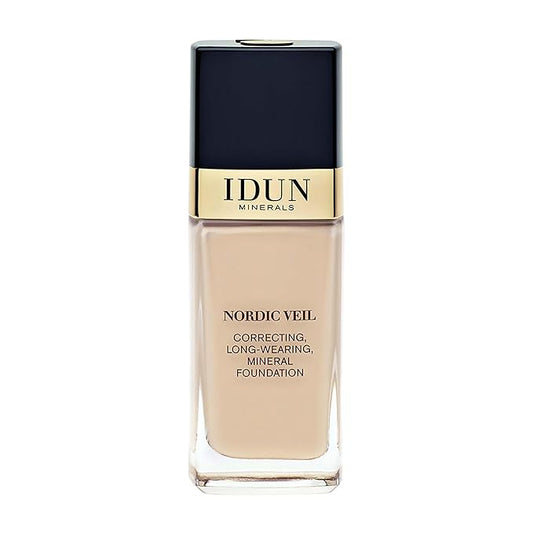 IDUN Minerals Nordic Veil Foundation - Full and Poreless Coverage, Long Lasting, Soft Matte Finish - Purified and Safe for Sensitive Skin - 314 Ylva - Medium Dark Neutral - 0.88 oz