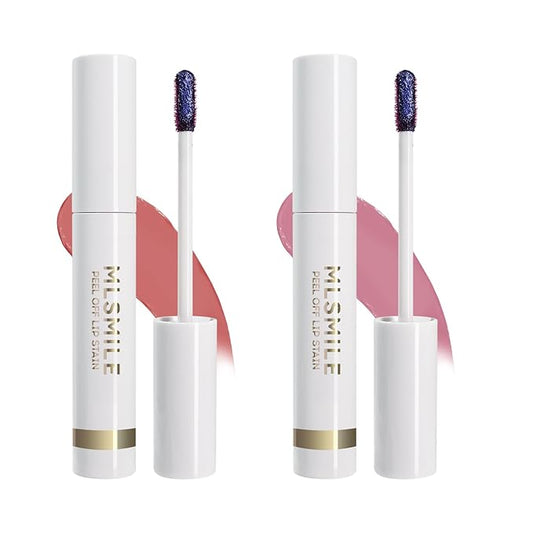 2PCS Lip Stain Peel Off， High Pigment Matte Lip Color,All-Day Vibrant Kiss-Proof Lip Stain, Long Lasting Waterproof Lip Tint for Women