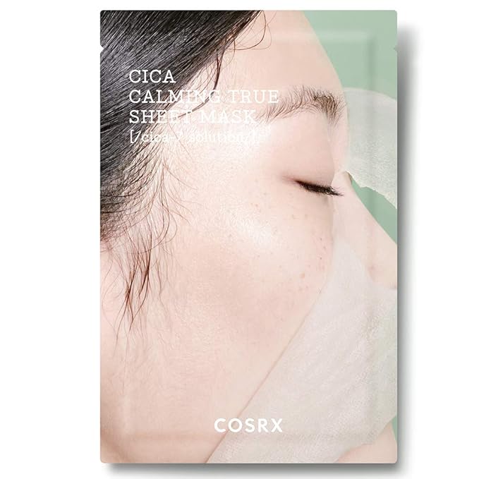 COSRX Cica Calming True Sheet Mask, 21ml/0.71 fl.oz, Centella Face Mask with Centella Asiatica, Lightweight Finish, Parabens Free, Korean Skin Care