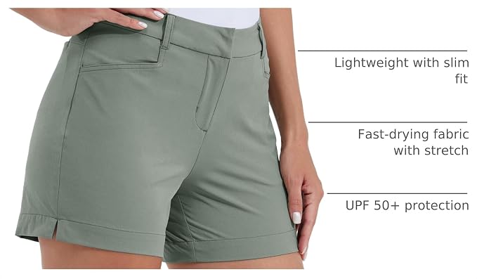 Willit Women's 4.5" Golf Shorts Quick Dry Outdoor Causal Shorts with Pockets Water Resistant
