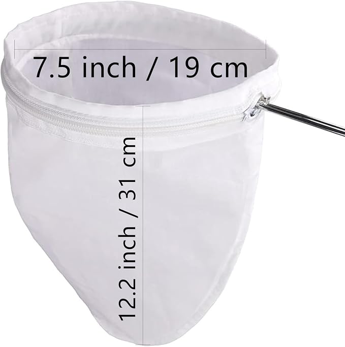 WMKGG Ultra Fine Reusable Filter Bags with Stainless Steel Handle for Nut Milk, Coffee, Milk, Butter, Juices and Fresh Cheese