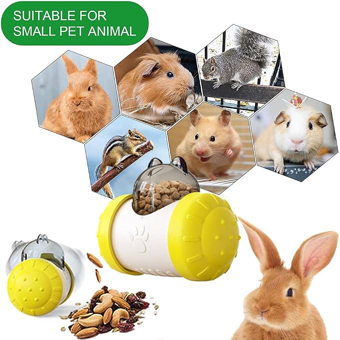 Rabbit Interactive Treat Ball, Guine Pig Interactive Toy and Meal Dispenser, Helps Regulate Pet Gastrointestinal Problems, Improve Digestion and Fight Obesity, Can Use with Food or Treats