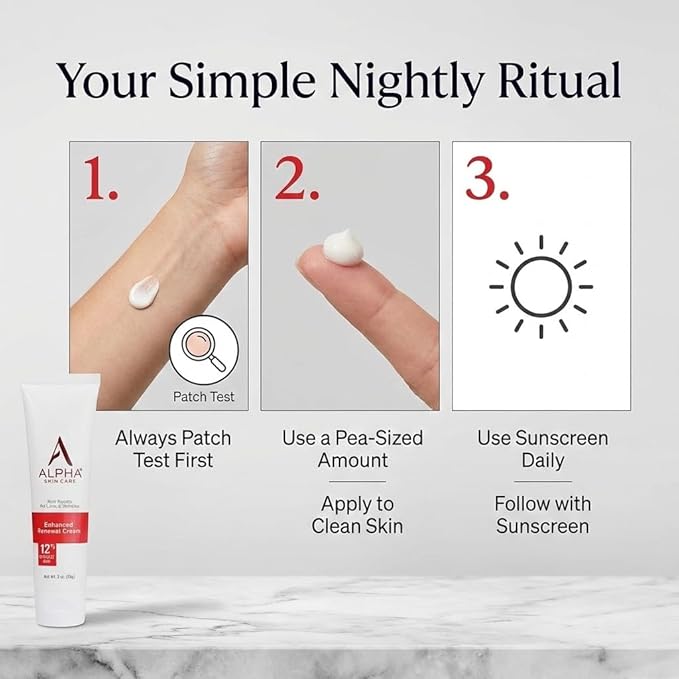 Alpha Skin Care Enhanced Renewal Cream, Anti-Aging Formula, 12% Glycolic AHA, Reduces Lines & Wrinkles, Normal to Dry Skin, 2 Oz, Pack of 1