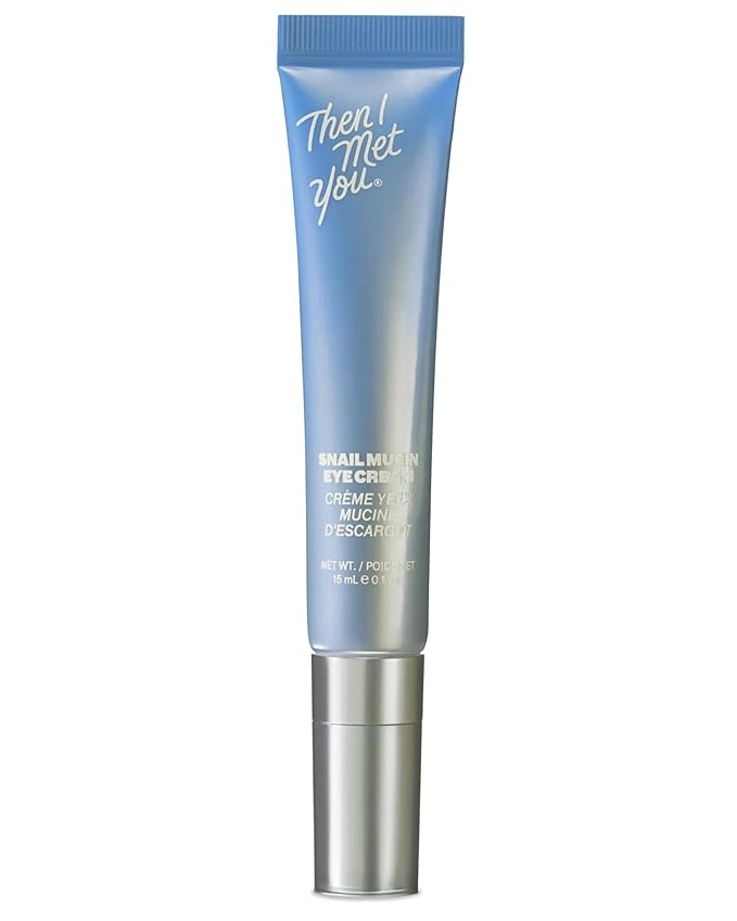 Then I Met You Snail Mucin Eye Cream, Korean Skincare for Dark Circles, Puffy Eyes, Fine Lines & Dehydrated Skin, Firming, Brightening and Plumping Treatment with Volufiline* & Caffeine, 0.51 oz