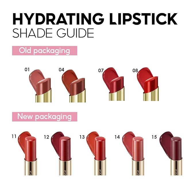 CARSLAN Moisturizing Creamy Lipstick, Long-lasting High Pigmented Lip Color, Smooth, Hydrating, Tangerine Red, 11