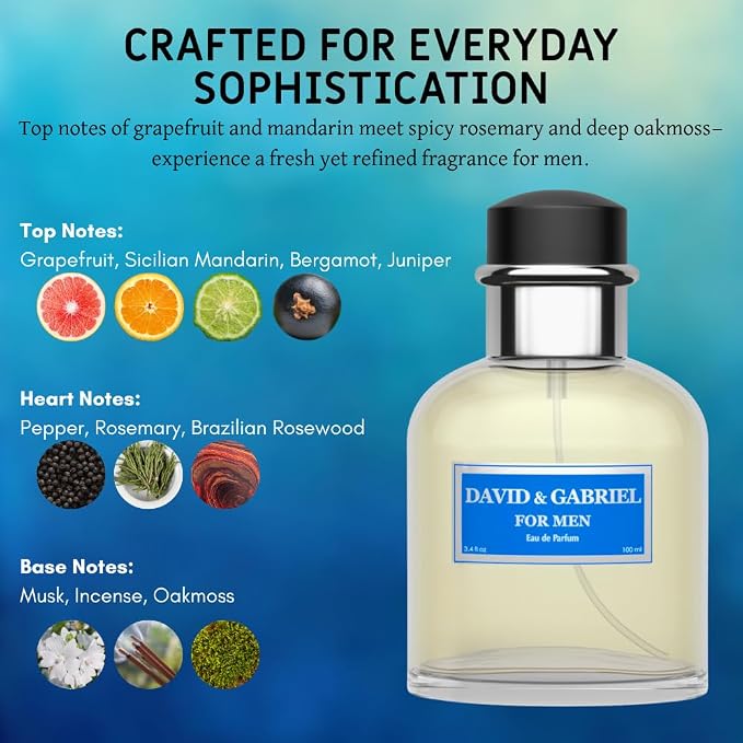 Sandora Fragrances Perfume for Men – INSPIRED by A WORLD RENOWNED MEN’S PERFUME - Grapefruit, Juniper, Rosemary, Oakmoss – Fresh, Aquatic, Crisp, Long-Lasting – Eau De Parfum 100 ml (3.4 fl oz)