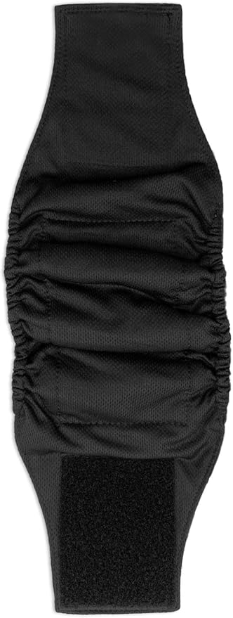 Paw Inspired Washable Male Dog Wraps, Black Color & Lining, Medium, 3 Pack | M Size, Black Colors, Reusable Cloth Belly Bands for Potty Training, Marking, Incontinence, Travel, Surgery