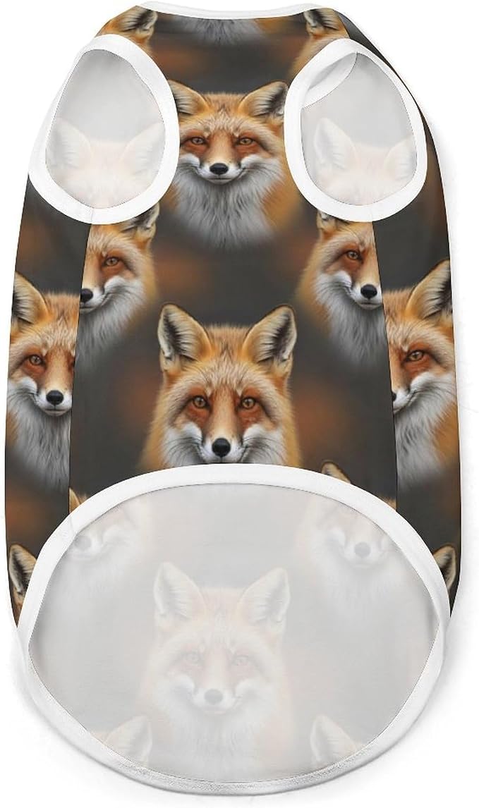 Soft Cat Shirt Pet Breathable Clothes Dog Tank Tops Pet Fox Animal Cute Dress Decor