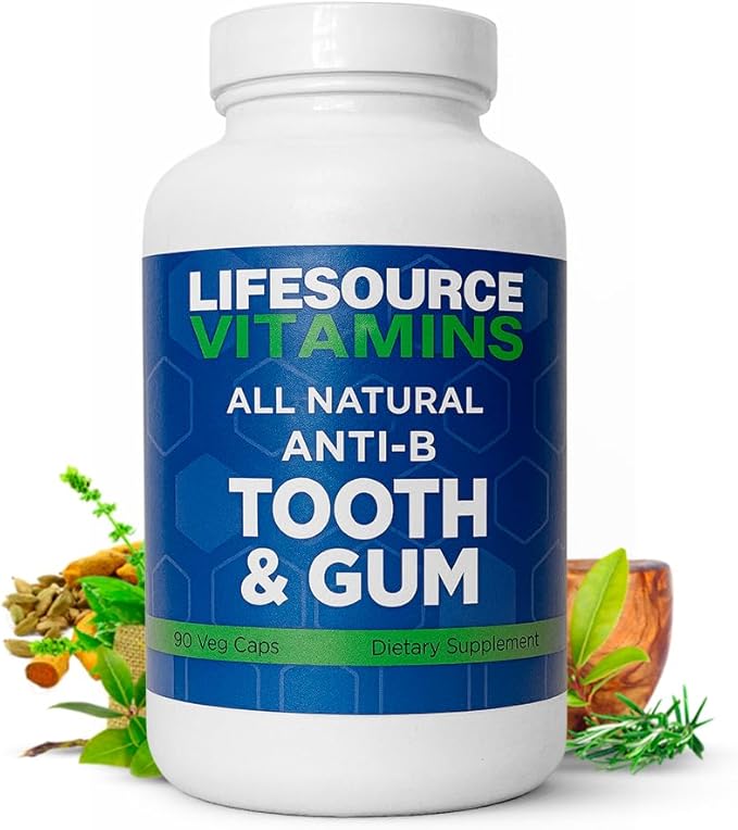 LifeSourceVitamins Tooth & Gum - Anti-B - Support - 90 Caps - Proprietary Formula - LVs, 1 Count (Pack of 1)