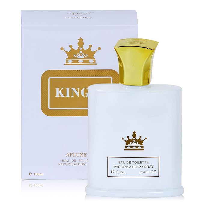 AFLUXE King-D White Long-Lasting Cologne for Men | Citrus, Aromatic & Woody Scent | Eau de Toilette 100ml Spray | Day to Night Fragrance