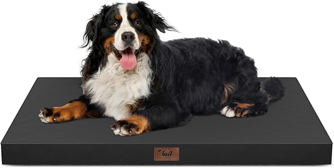 Outdoor Extra Large Dog Bed XXL for Giant Breed Dogs | Egg Crate Orthopedic Foam, Fits 48x30 Crates, TPU Waterproof Layer, Machine Washable 1680D Oxford Cover, Up to 110 lbs