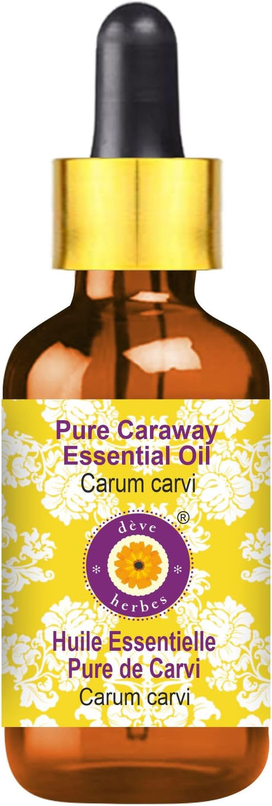 Deve Herbes Pure Caraway Essential Oil with Glass Dropper 15ml (0.50 oz)