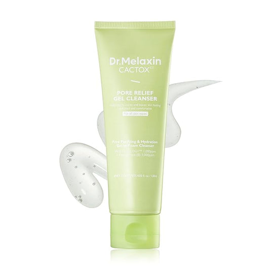 Dr.Melaxin Cactox Pore Relief Gel Cleanser, Hydrating Gel-to-Foam Facial Cleanser for Pore Cleansing and Enlarged-Looking Pores, 120ml