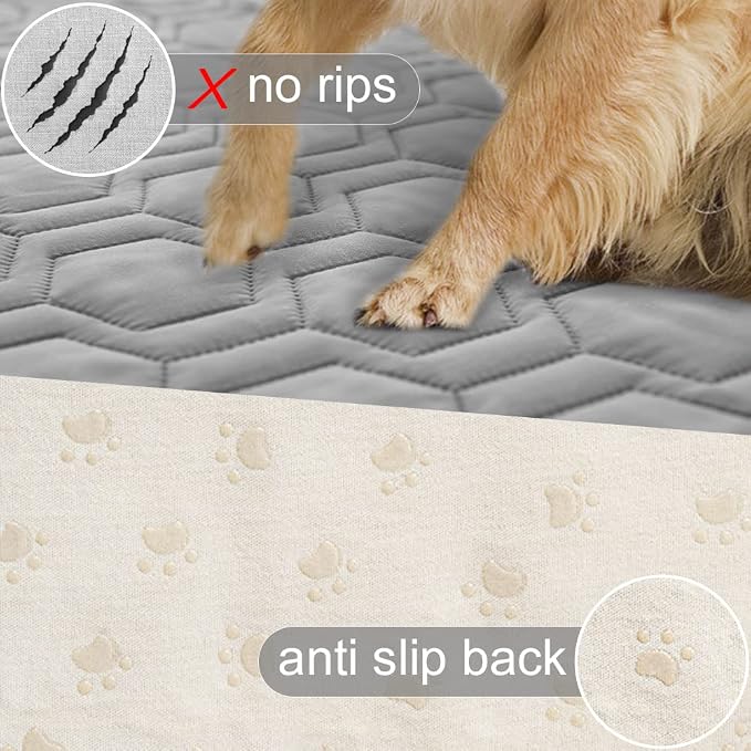 Tcksstex Waterproof and Anti-Slip Dog Bed Cover and Pet Blanket Sofa Pet Bed Mat ，car Incontinence Mattress Protectors Furniture Couch Cover for Most Cats Dogs, Pets（82x82- Light Grey）