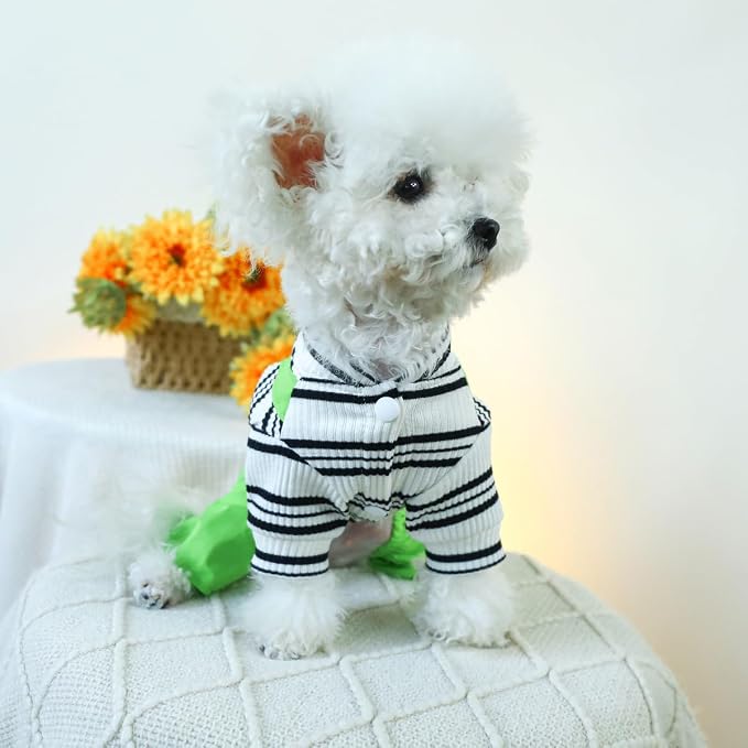 Dog Stylish Overalls Comfortable Puppy One Piece Outfits Summer Bib Overalls for Small Dogs Cute Pet Onesie Jumpsuit Chihuahua Yorkies Birthday Holiday Clothes Cat Costume