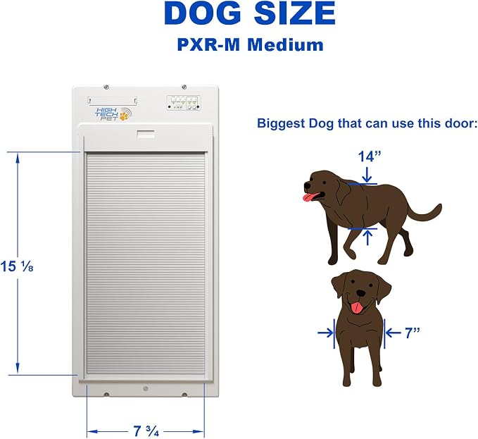 Power Pet Roll Up Automatic Electronic WiFi Pet Door by High Tech Pet - Space-Saving, Pet Operated Dog Door, App Control, Safe, Secure, Air Tight (Patio Tall - 92½-96, Medium)