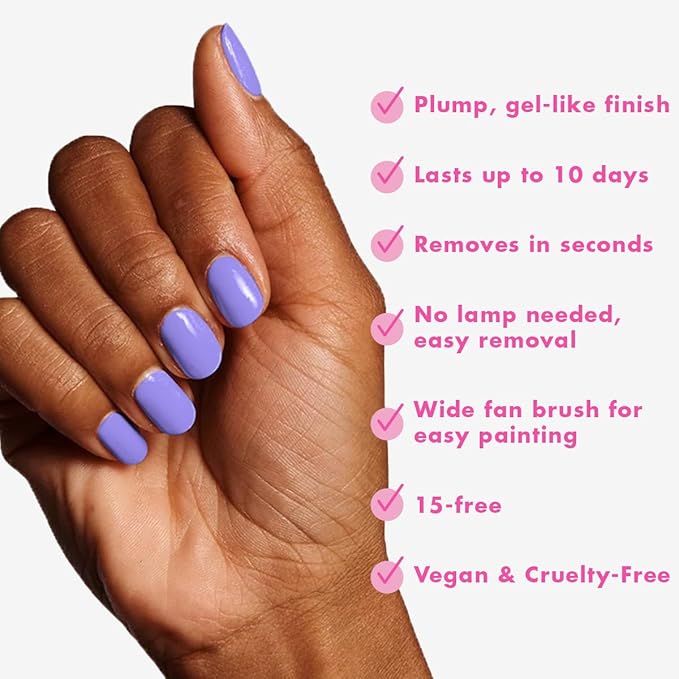 Olive & June Long Lasting Nail Polish | Spring Pastel Nails | Plump Gel-Like Finish No Lamp Needed | Lasts up to 10 days | 15-Free Vegan & Cruelty-Free Chip-Resistant |Bold & Unshaken Bold Purple