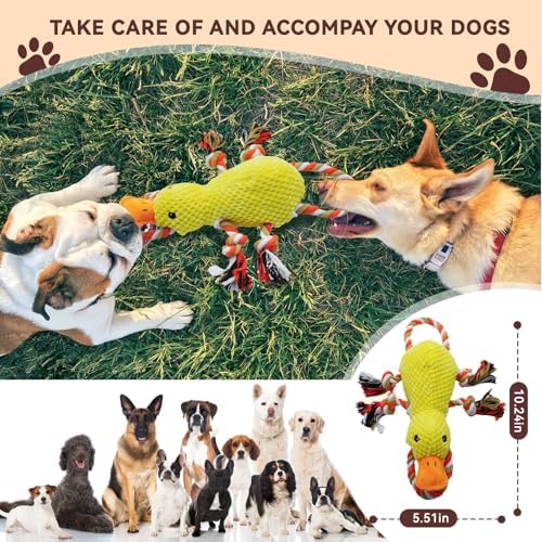 YZHDUXIU Tug of War Dog Toy, Squeaky Dog Toys Interactive Duck Puppy Toys