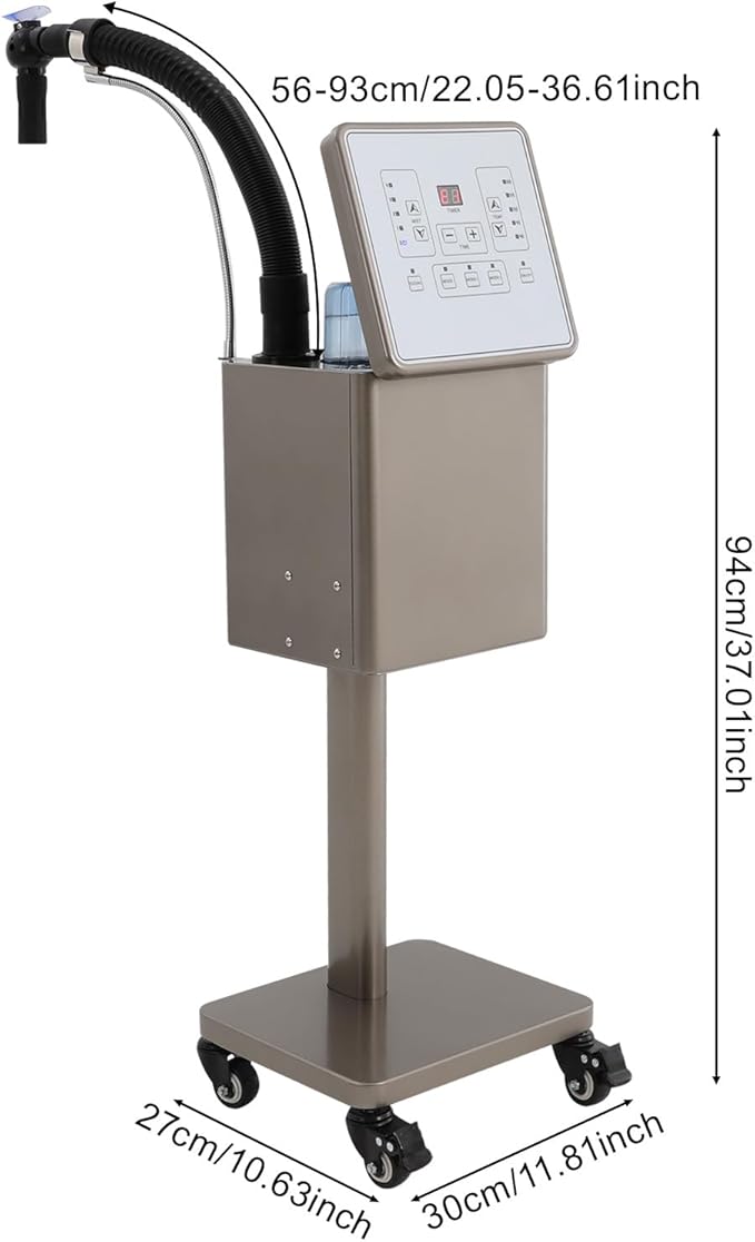 110V 1600W Nano Hair Steamer Machine, Professional Micro Mist Salon Hair Processor, Salon Spa Equipment Vertical Nano Hair Steamer for Deep Hair Care Repair, Hair Styling