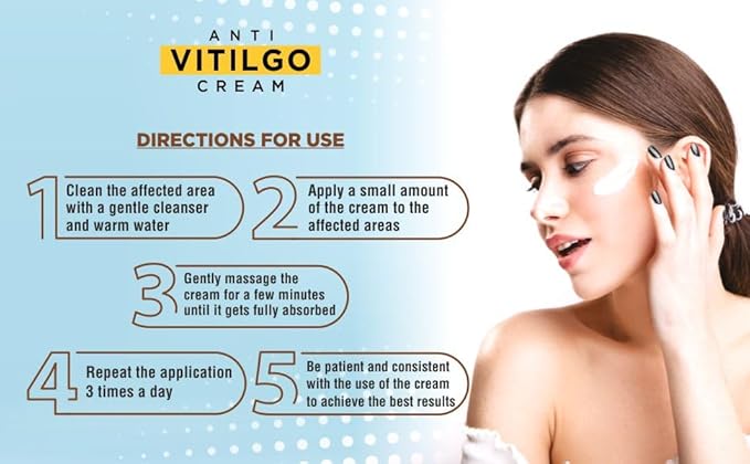 Anti Vitiligo Cream | Super Effective on Vitiligo, White Patches, Discoloration of Skin, Scar Removal, 80 Gram