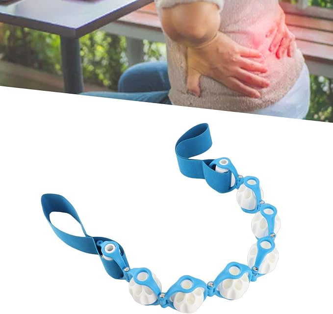 Luqeeg Back Massage Roller Rope, Multi Functional Elastic Pull Strap Massage Tool, Lymphatic Drainage Anti Cellulite Massage Belt, Manual Muscle Roller for Office Workers