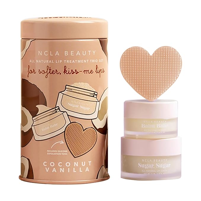 NCLA - Lip Care Set + Lip Scrubber | Clean, Natural, Non-Toxic Beauty (Coconut Vanilla)