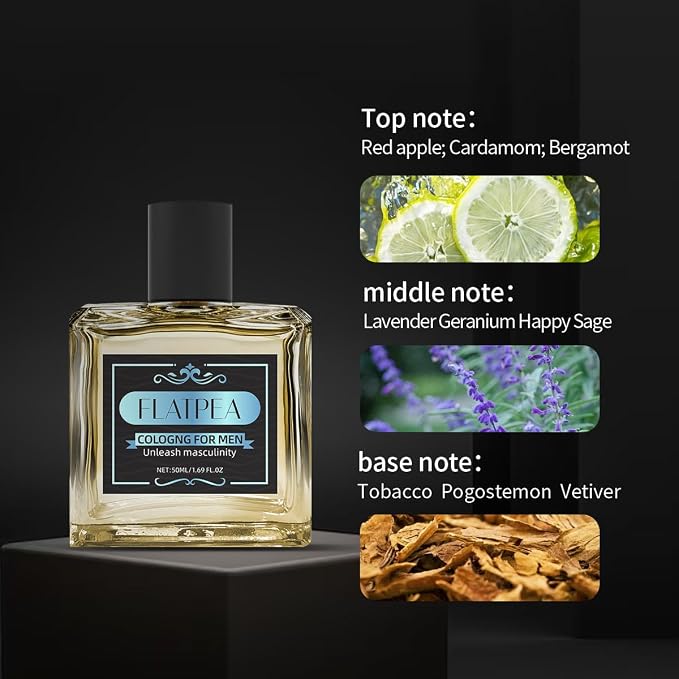 Woody Cologne Perfume for Men Long Lasting 24H - Fresh Spicy Cardamom Amber Scent for Men | Day to Night Versatile Fragrance | 50ml (1.69 Fl Oz)