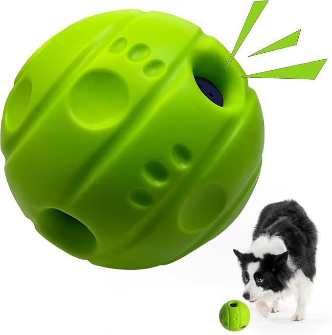 Dog Toys Ball, Interactive, L, 3.94 in (10 cm) | No Paint, Gibbering Sound, Surface Concave Lines