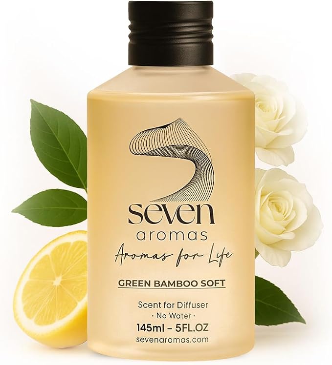 SevenAromas Green Bamboo Soft | 145ml 5oz Hotel Scent Diffuser Oil | Fresh Green | Bamboo, Jasmine & Cedar | Luxury Aromatherapy