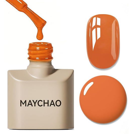 MAYCHAO 15ML Orange Gel Nail Polish 1Pc Marmalade Gel Polish Soak Off UV LED Nail Polish Nail Art Starter Manicure Salon DIY at Home, 0.5 OZ