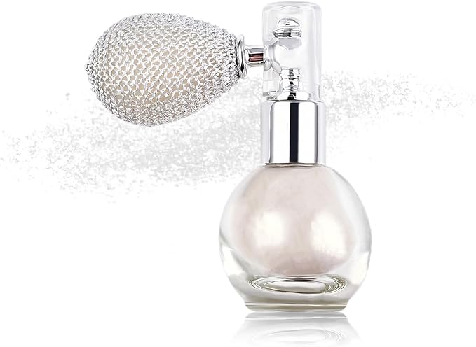 Glitter Spray, Versatile Glitter Spray for Hair and Body Cosmetic, Highlighter Powder for Women, Body Shimmer for Party, Music Festival and Wedding #White