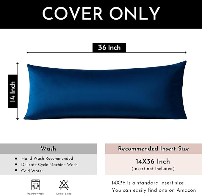 Artscope Luxury Velvet Lumbar Pillow Cover Super Soft Decorative Rectangle Throw Pillow Covers Case Cushion Covers for Sofa Couch Bedroom Car Decor 14x36 Inch Navy Blue
