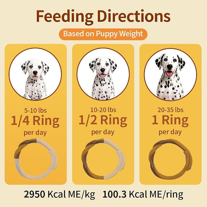 N-Bone Puppy Teething Rings, Peanunt Butter Flavor, Natural Puppy Teething Chews & Chew Treats, Helps Soothe Teething Gums, Calcium Enriched, 3 Rings
