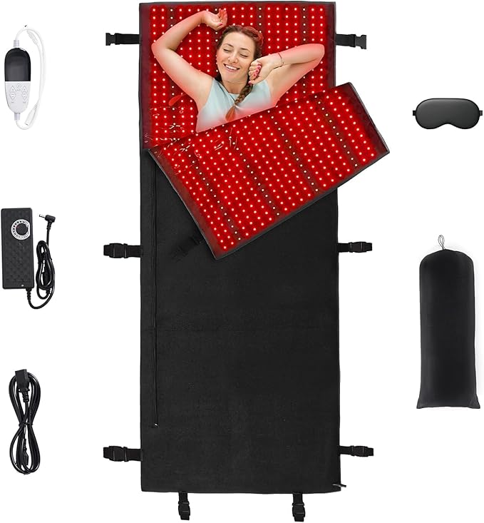 Red Light Therapy mat for Full Body, 660nm 850nm Infrared Light Therapy Mat with Timer,Full Body Red Light Therapy Device for Shoulder Waist Pain Relief 63''x27''