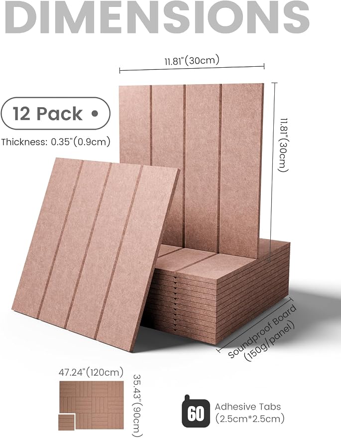 Fluxynara 48" x 36" Large Felt Bulletin Board, Terracotta | 12 Pack Cork Board Alternative with 60 Safe Adhesive Tabs, Pin Boards for Wall Decor, Home, Office, Classroom,Dorm