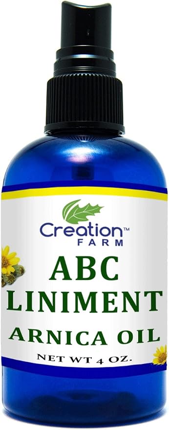 Arnica Liniment - ABC Arnica Liniment 4 OZ - Arnica Infusion and Essential Oil Blend - Body Massage Oil from Creation Farm