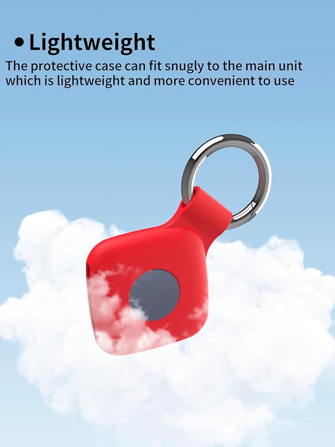 Case for UGREEN Tracker Tags, Shockproof Silicone Cover. | Shockproof & anti - slip, protects against scratches. Precise cutouts ensure full functionality. Red(2 Pack).