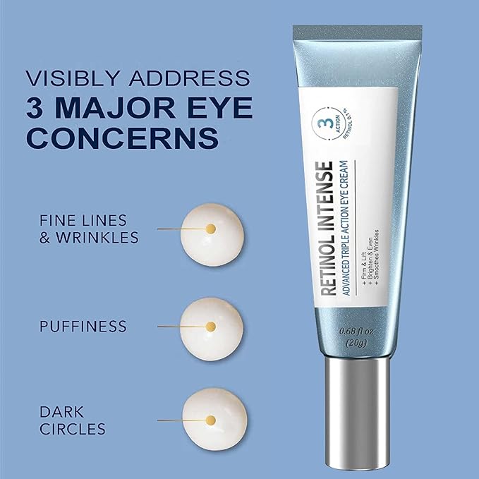 Retinol Firming Eye Serum, Hydrating Eye Cream for Instantly Minimizes Puffiness, Anti-Aging Treatment with Retinol & Peptides Fast-Absorbing for Women & Men