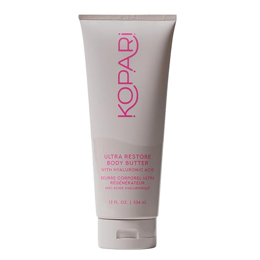 Kopari Jumbo Ultra Restore Body Butter, Whipped Lightweight Formula, Hyaluronic Acid & Mango Seed Butter, Deep & Long-Lasting Moisture, Coconut 12 oz