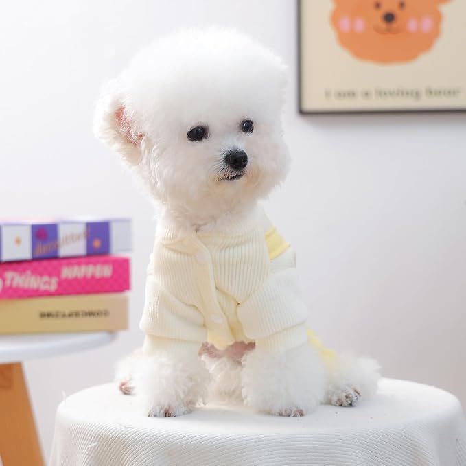 Dog Stylish Overalls Comfortable Puppy One Piece Outfits Summer Bib Overalls for Small Dogs Cute Pet Onesie Jumpsuit Chihuahua Yorkies Birthday Holiday Clothes Cat Costume