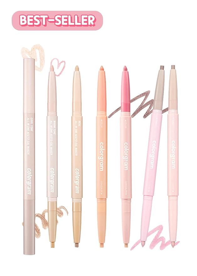 COLORGRAM Under Eye Highlighter Stick 02 Cool Tone | Silky-Smooth Long-Lasting Highlighter & Contouring Stick for Smudge-Proof, Shining Daily Makeup | K-Beauty Face Highlighters & Luminizers