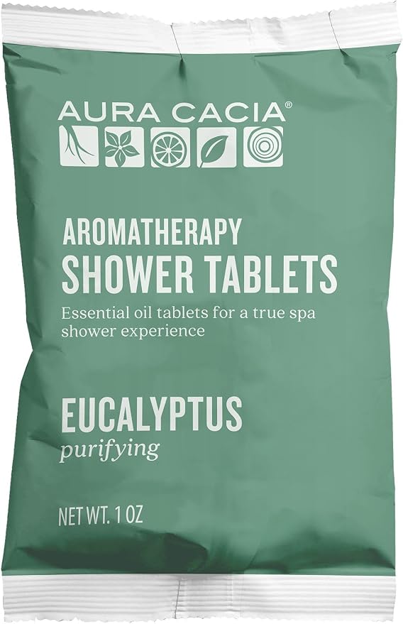 Aura Cacia - Purifying Eucalyptus Shower Tablet |Pure Essential Oils | Contains 3 Individually-Wrapped 1 oz. Tablets